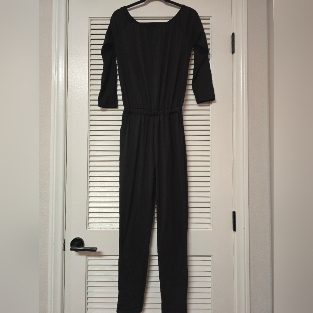 YOINS - Black Long-Sleeve Jumpsuit With Pockets